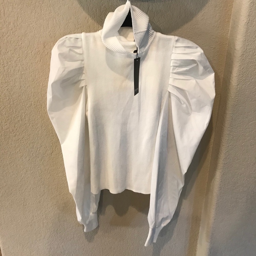 Oversized sleeve turtleneck sweater